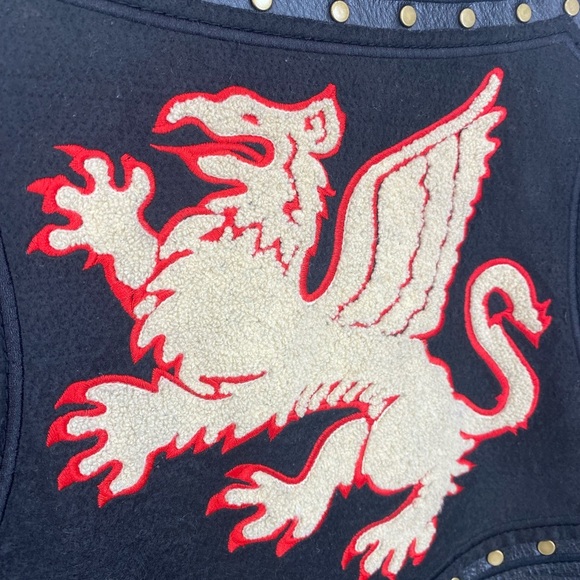 Wilson’s Leather M. Julian Mens Vintage Heavy Leather Biker Jacket Dragon Patch - Picture 5 of 10